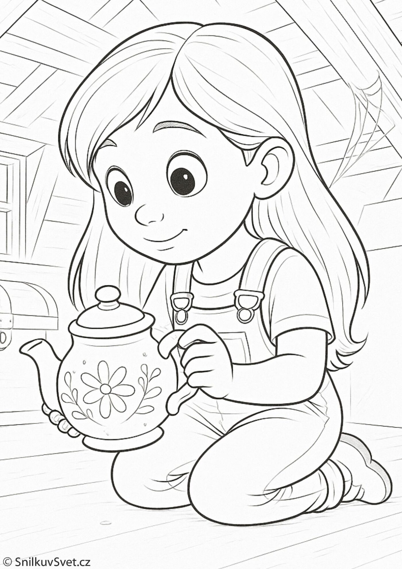 Omalovánka Anička a kouzelná konvička