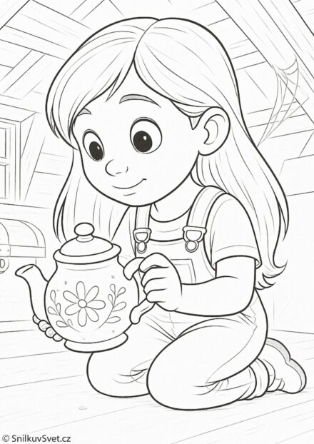 Omalovánka Anička a kouzelná konvička