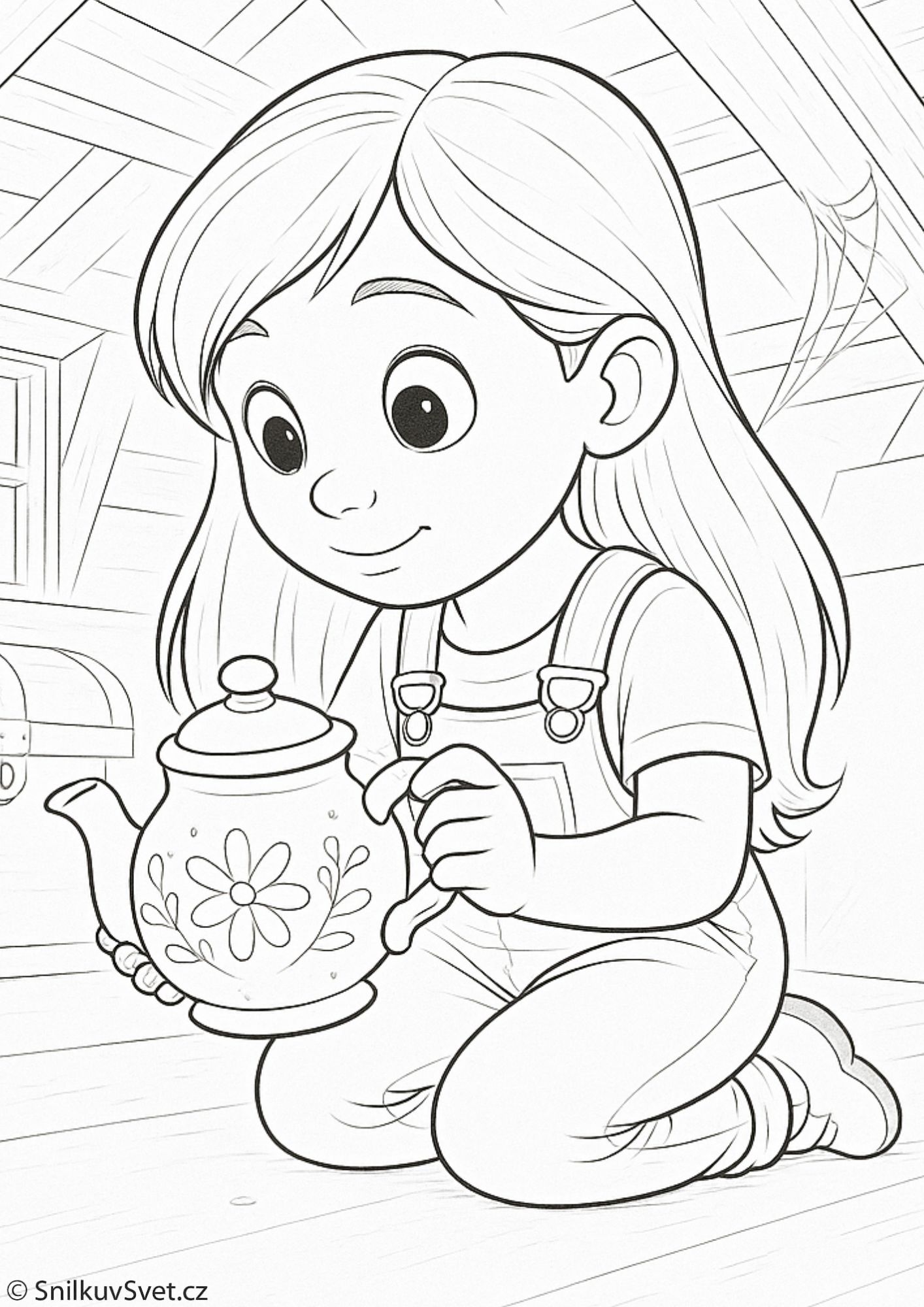 Omalovánka Anička a kouzelná konvička