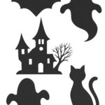 Černé siluety k vytištění - motivy Halloween