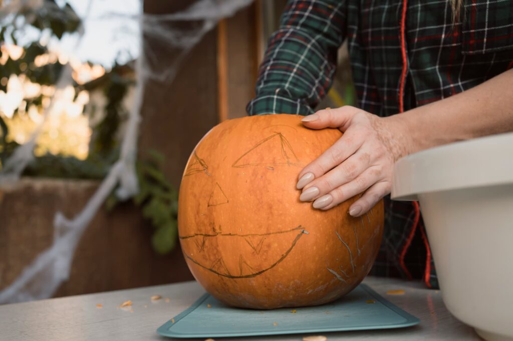Příprava Halloweenské dýně