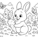 Omalovánka králíčka s jeho mrkvičkou