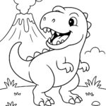 Omalovánka Dinosaurus a sopka