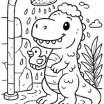 Omalovánka dinosaurus s gumovou kachničkou