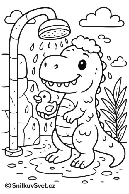 Omalovánka dinosaurus s gumovou kachničkou