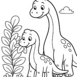 Omalovánka dva dinosauři svačí