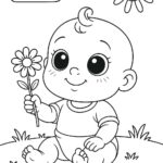 Omalovánka Miminko s kytičkou