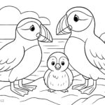 Omalovánka papuchalka s rodinkou