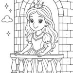 Omalovánka Princezna na balkóně