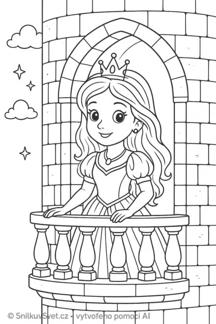 Omalovánka Princezna na balkóně