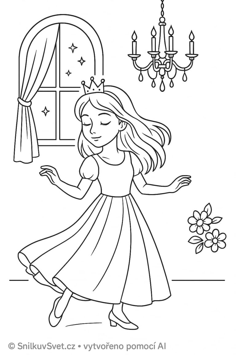 Omalovánka princezna na bále