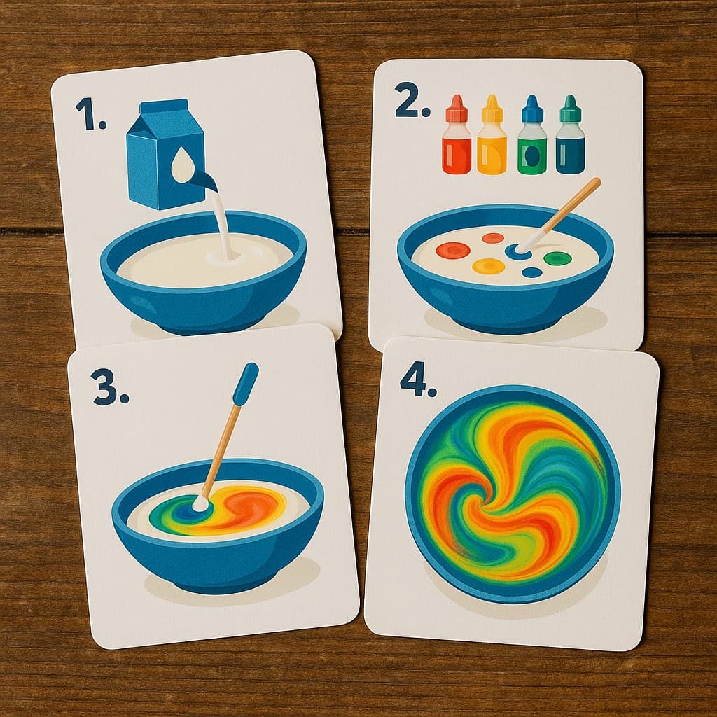 Experiment s barevným mlékem