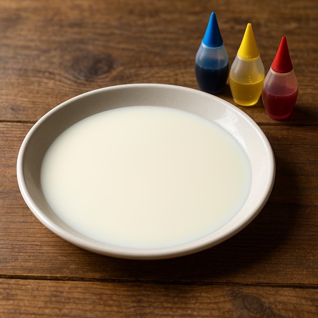 Mléko a potravinářské barvivo