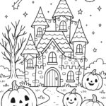 Omalovánka Halloween - strašidelný hrad