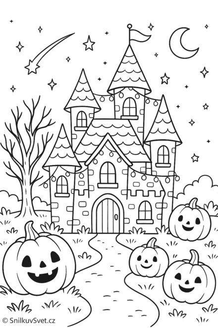 Omalovánka Halloween – Strašidelný hrad