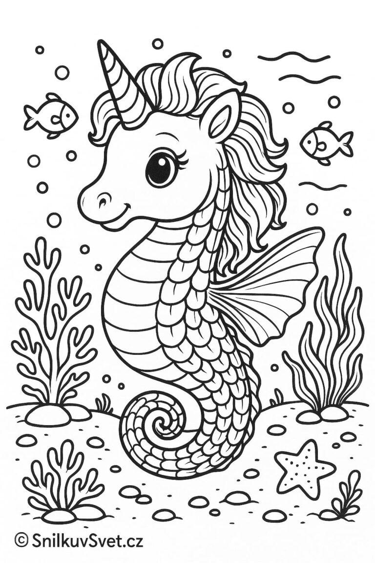 Omalovánka mořský koník