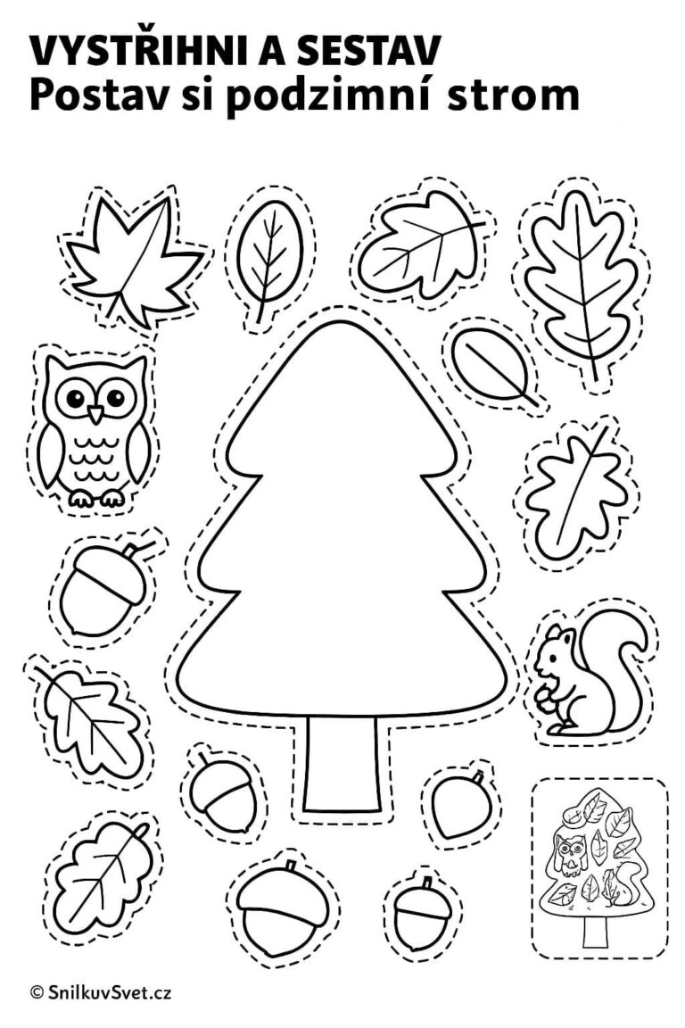 Vystřihni a sestav si podzimní strom