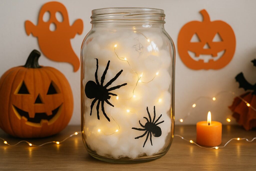 Halloweenské sklenice - pavoučí hnízdo