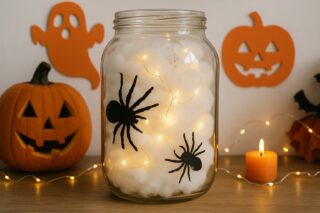 Svítící pavoučí sklenice