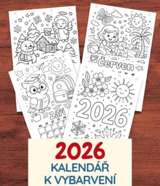Omalovánkový kalendář 2026 k vytištění