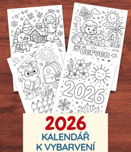 Omalovánkový kalendář 2026 k vytištění