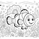 Omalovánka Klauna očkatého v pod mořskou hladinou