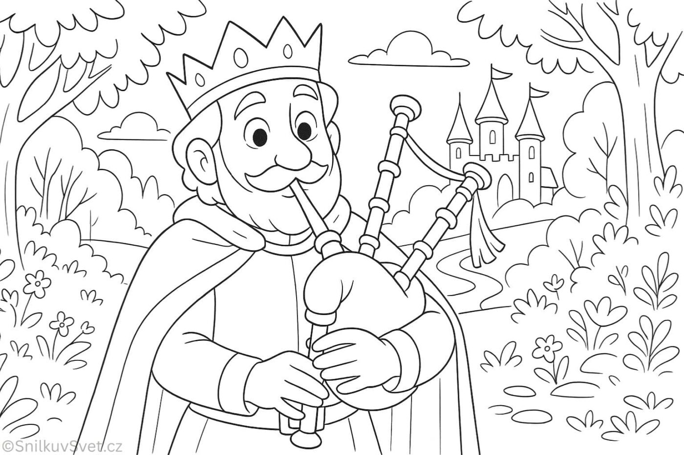 Omalovánka k básničce Král