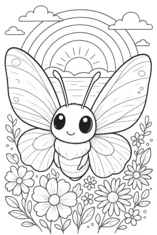 Omalovánka malé roztomilé můry