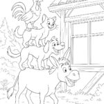 Omalovánka k vytištění k pohádce muzikanti z Brém