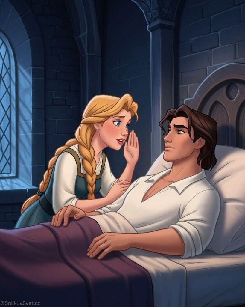 Dívka s princem plánují jak zlomit kletbu a přemoci Trolí královnu