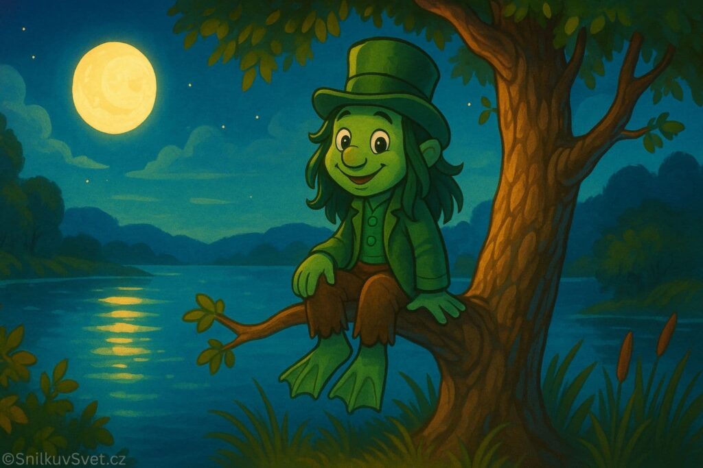 Sedí vodník na topole