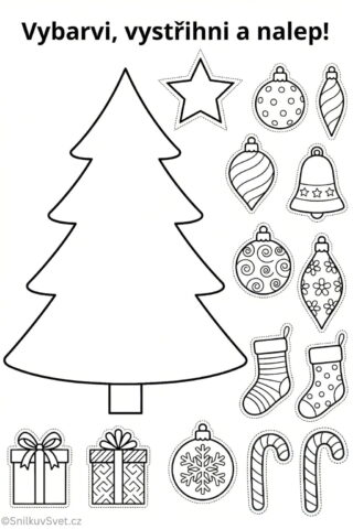 Vánoční vystřihovánka: Ozdob si vlastní stromeček
