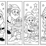 Omalovánka Santa a skřítci k vybarveni a vystřihnutí