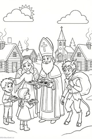 Omalovánka Mikulášská nadílka s koláči