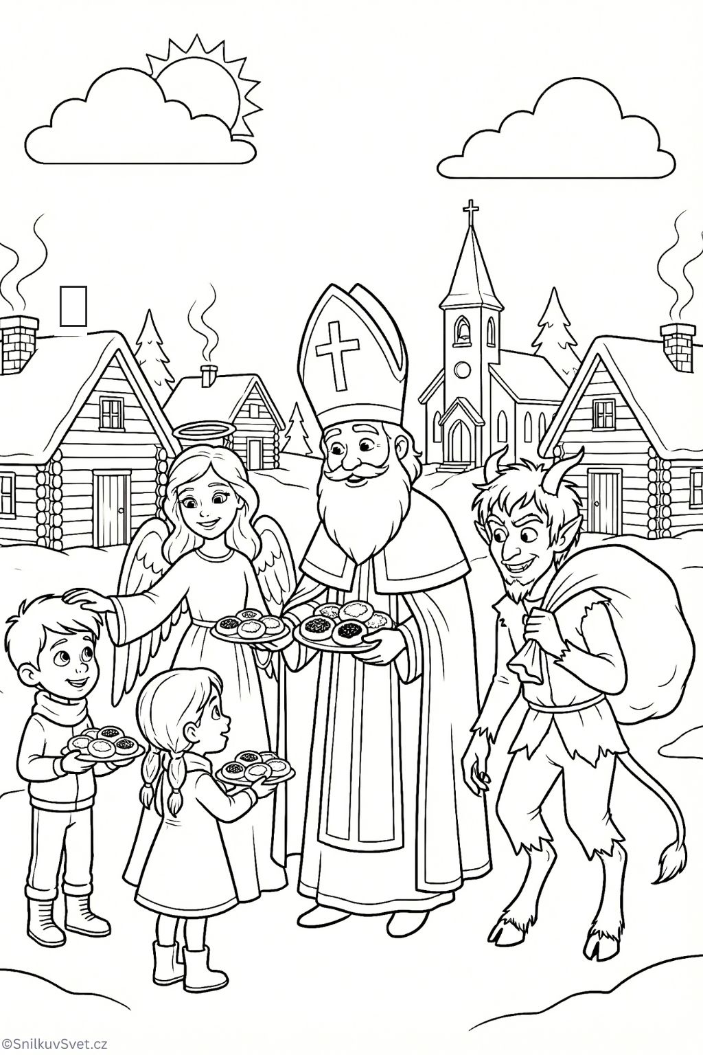 Omalovánka Mikulášská nadílka s koláči