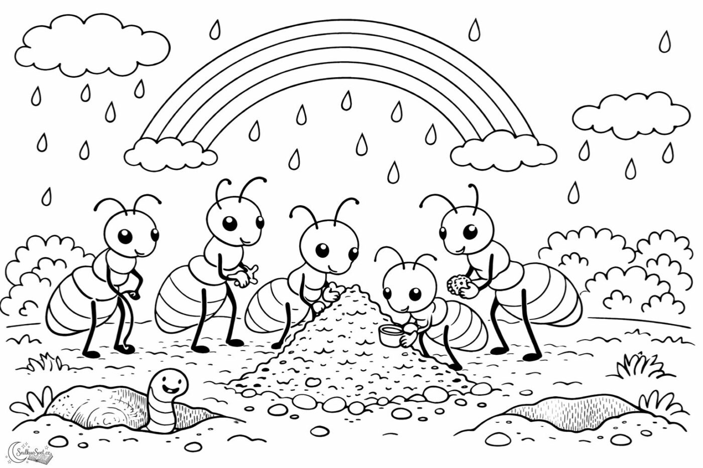 Omalovánka Mravenčí rodinka