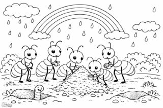 Omalovánka Mravenčí rodinka