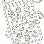 Zdobené perníčky na plechu různých tvarů k vytištění a vybarvení.