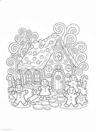Omalovánka perníkového domečku
