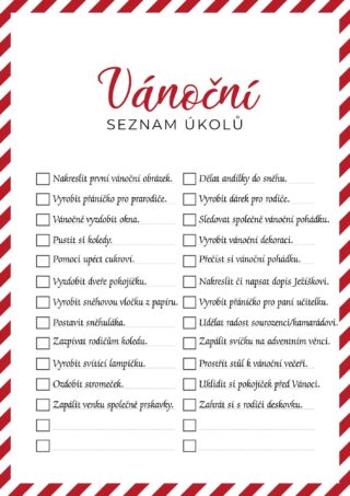 Vánoční To Do seznam, pro děti i dospělé