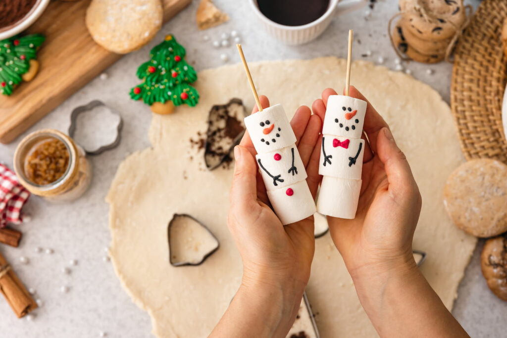 Sněhuláci z marshmallows