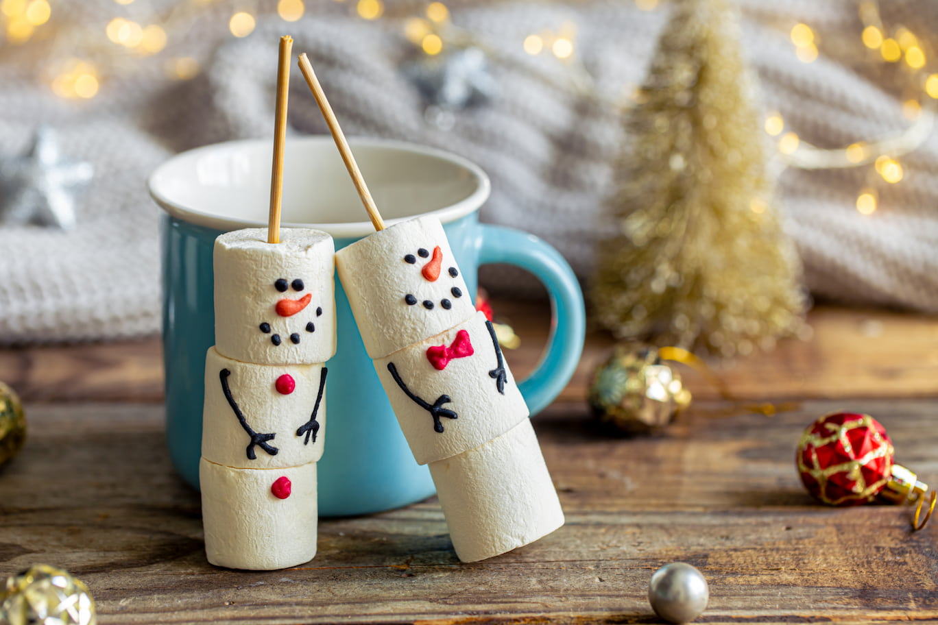 Rozkošní sněhuláci z marshmallows!