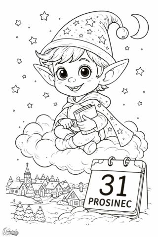 Omalovánka Snílka ke konci roku