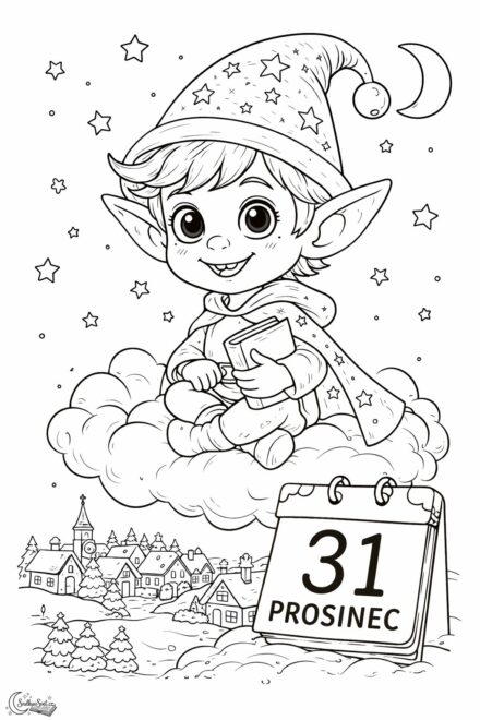 Omalovánka Snílka ke konci roku