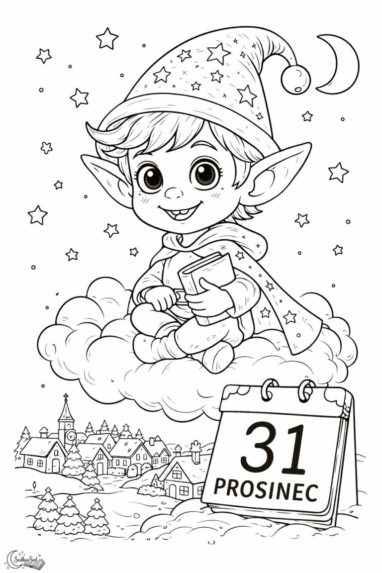 Omalovánka Snílka ke konci roku