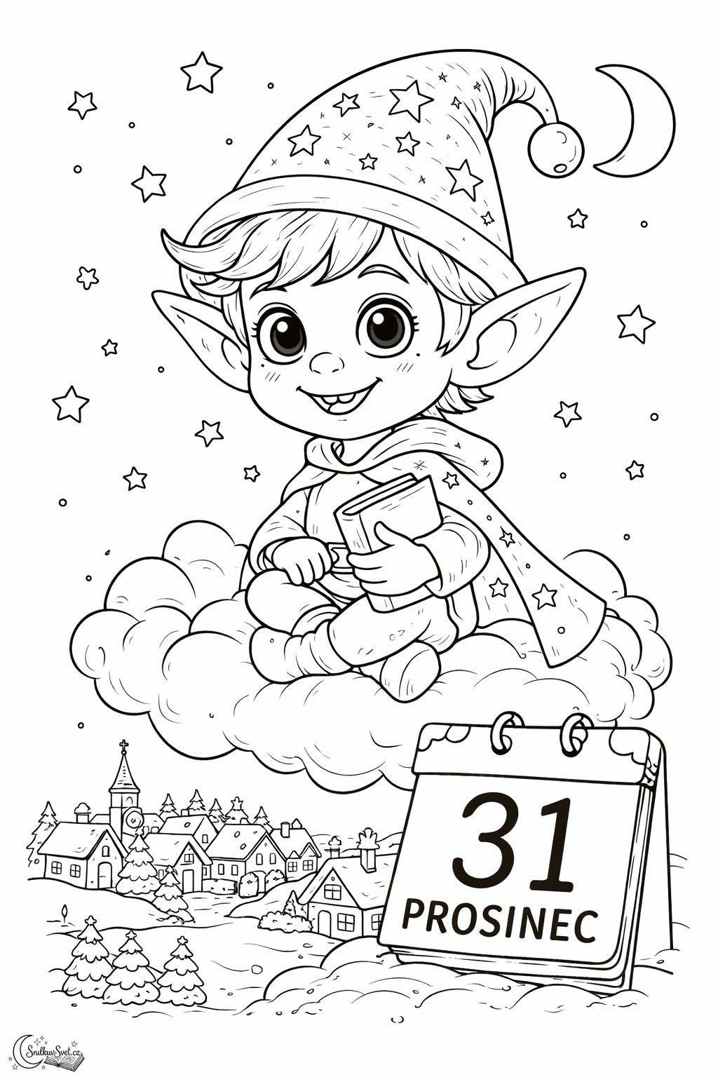 Omalovánka Snílka ke konci roku