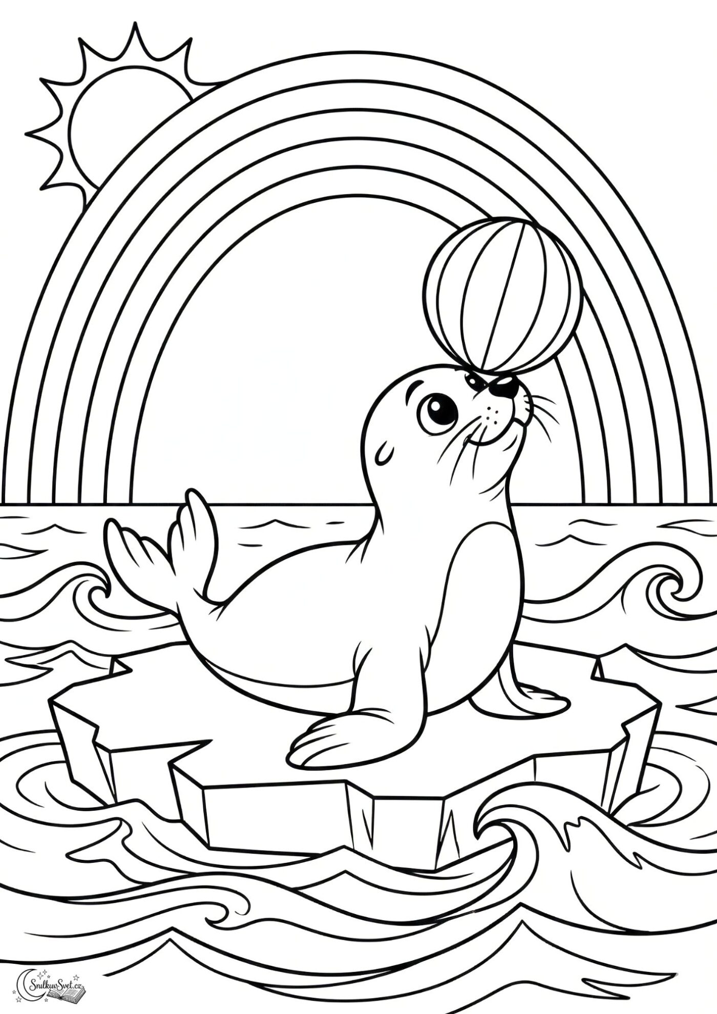 Omalovánka s tuleněm pro barevnější den