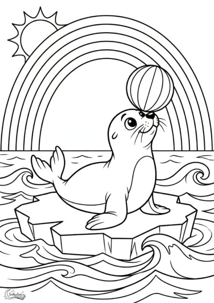 Omalovánka s tuleněm pro barevnější den