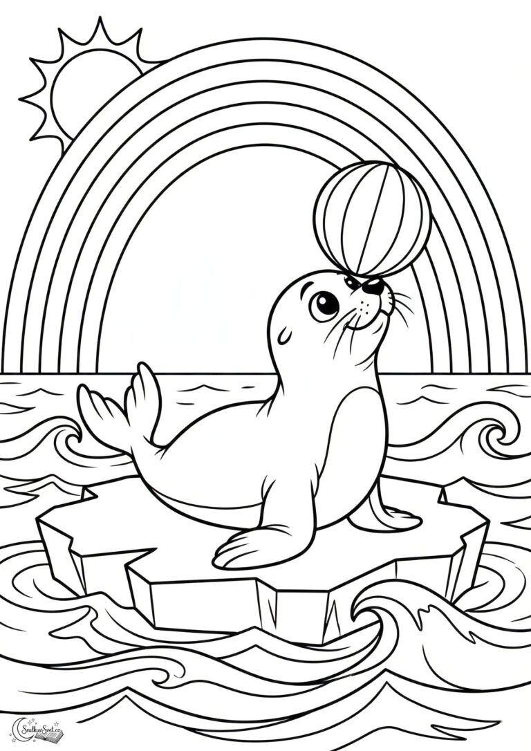 Omalovánka s tuleněm pro barevnější den