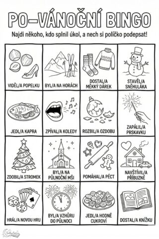 Po-vánoční BINGO: Pracovní list